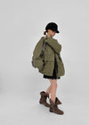 Tark Vintage Washed High-neck Field Jacket