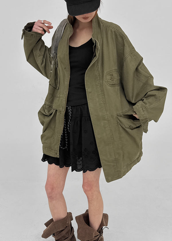 Tark Vintage Washed High-neck Field Jacket