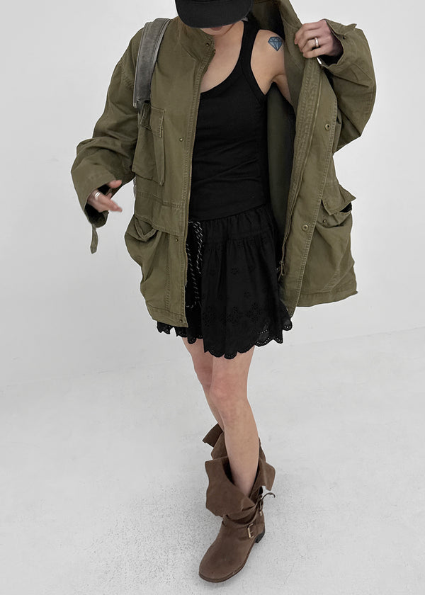 Tark Vintage Washed High-neck Field Jacket