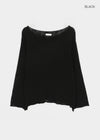 Canang Cutout Loose Fit Boat Neck Summer Long Sleeve Knit