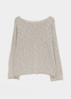 Canang Cutout Loose Fit Boat Neck Summer Long Sleeve Knit
