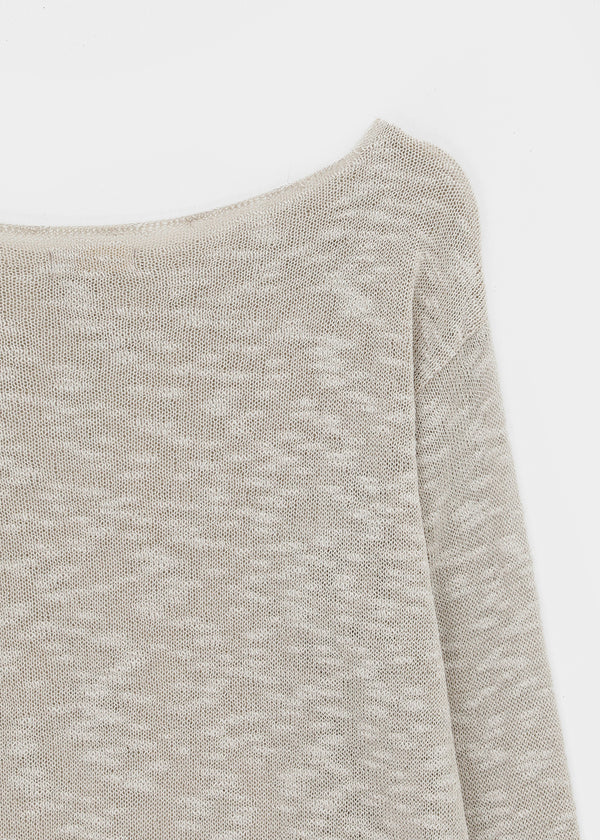 Canang Cutout Loose Fit Boat Neck Summer Long Sleeve Knit