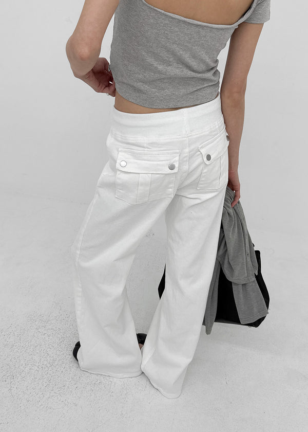 Dayron Low-waist Back Pocket Bootcut Elastic Pants