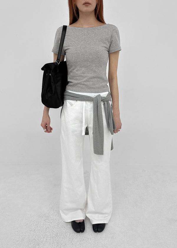 [MADE] Floven Backless Short Sleeve Top (Built-in Cap)