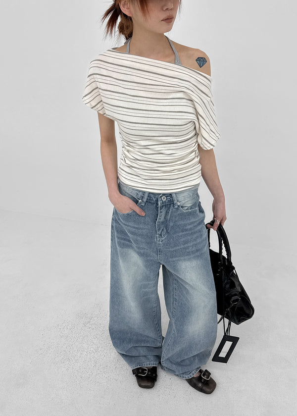 Etman Bijou Wide Denim Pants