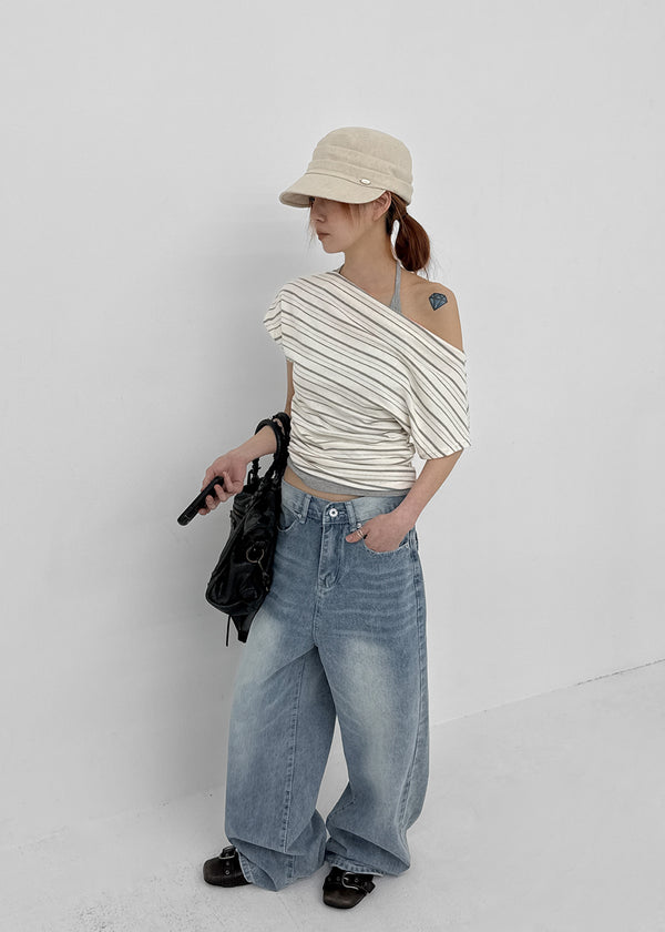 Etman Bijou Wide Denim Pants
