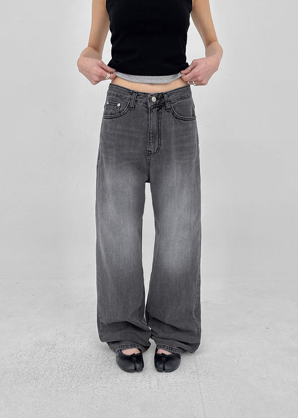 Polto Semi-wide Straight Denim Pants