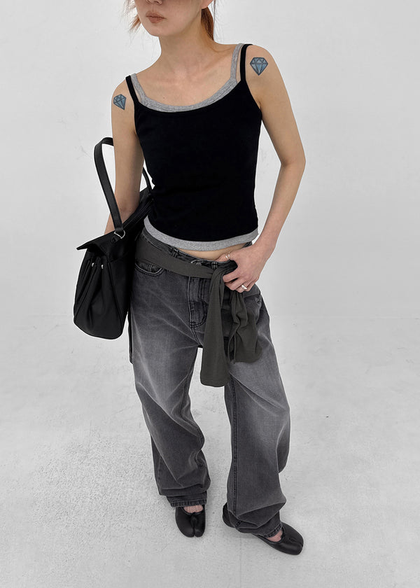 Polto Semi-wide Straight Denim Pants