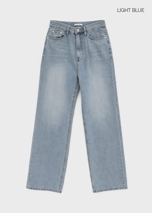 Polto Semi-wide Straight Denim Pants