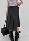 Formiro Unbalanced Pleated Wrap Midi Skirt