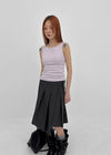 Formiro Unbalanced Pleated Wrap Midi Skirt