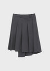 Formiro Unbalanced Pleated Wrap Midi Skirt