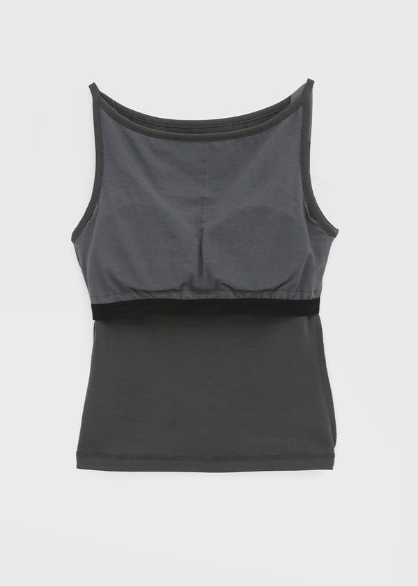 [MADE] Yeti Boat Neck Sleeveless Top (Built-in Cap)