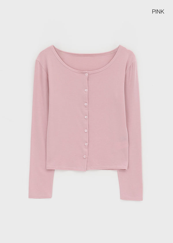 Stanette Button Round Cardigan