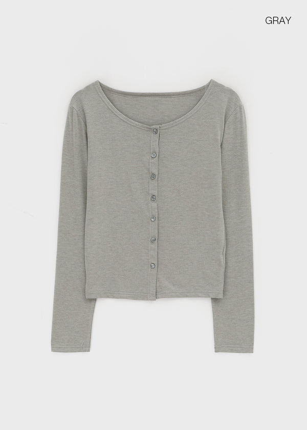 Stanette Button Round Cardigan