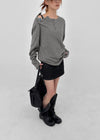 Pitan Henley Neck Waffle Warmer Long Sleeve T-shirt