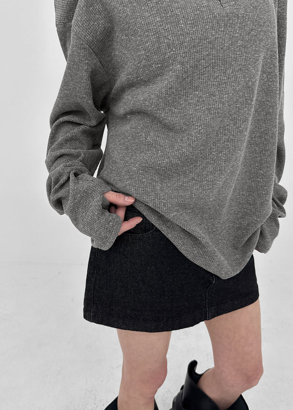 Pitan Henley Neck Waffle Warmer Long Sleeve T-shirt