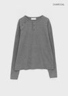 Pitan Henley Neck Waffle Warmer Long Sleeve T-shirt