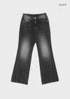 Colnat Diagonal Cut Wide Bootcut Denim Pants
