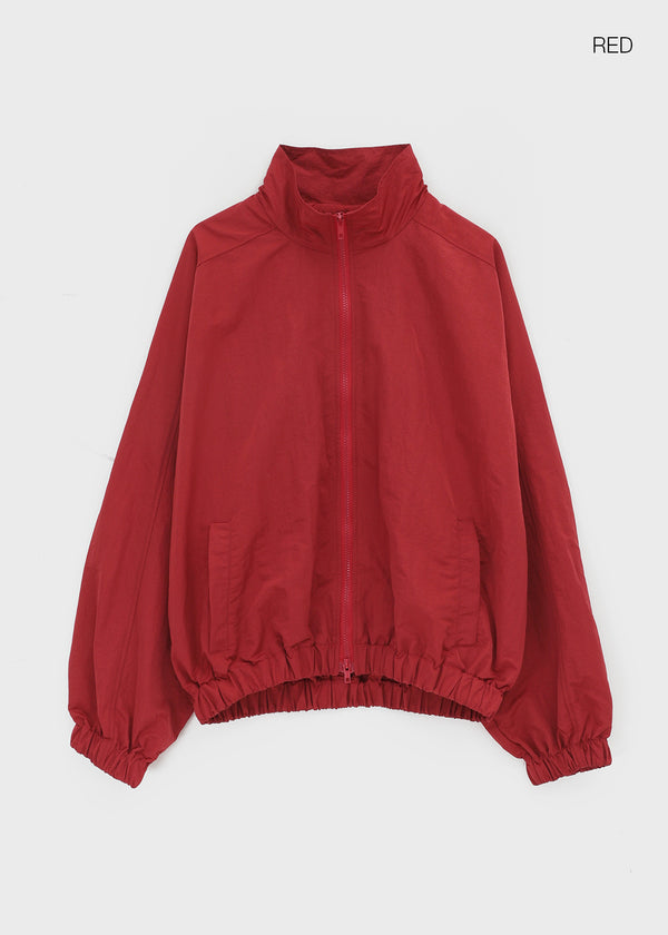 Zicron High-neck Nylon Windbreaker Jumper
