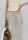 Lalk Pigment Cargo Long Skirt