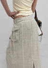 Lalk Pigment Cargo Long Skirt