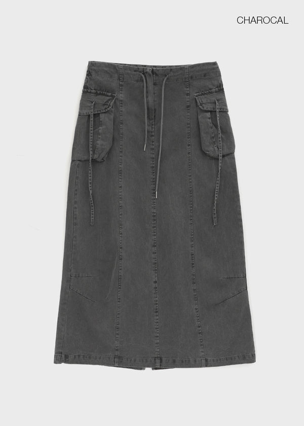 Lalk Pigment Cargo Long Skirt