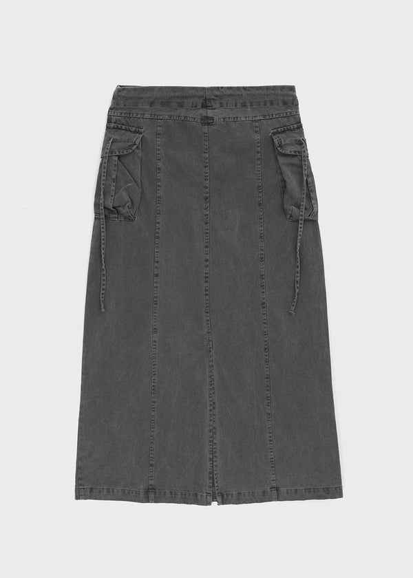 Lalk Pigment Cargo Long Skirt