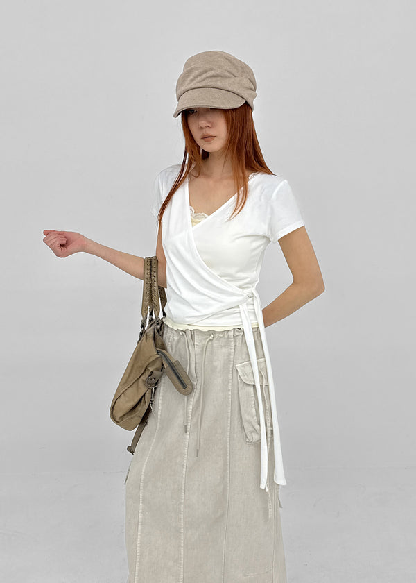 Telson Lace Crop Sleeveless (Built-in Cap)