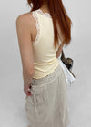 Telson Lace Crop Sleeveless (Built-in Cap)
