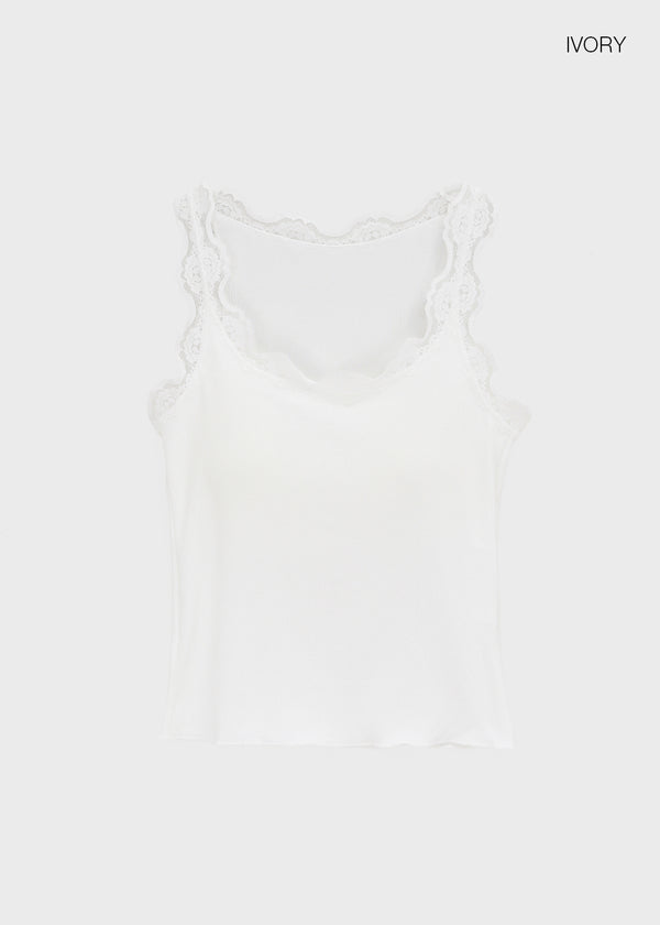 Telson Lace Crop Sleeveless (Built-in Cap)