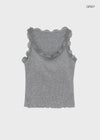 Telson Lace Crop Sleeveless (Built-in Cap)