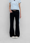 Chank Studded Black Spandex Bootcut Denim Pants