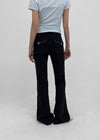 Chank Studded Black Spandex Bootcut Denim Pants