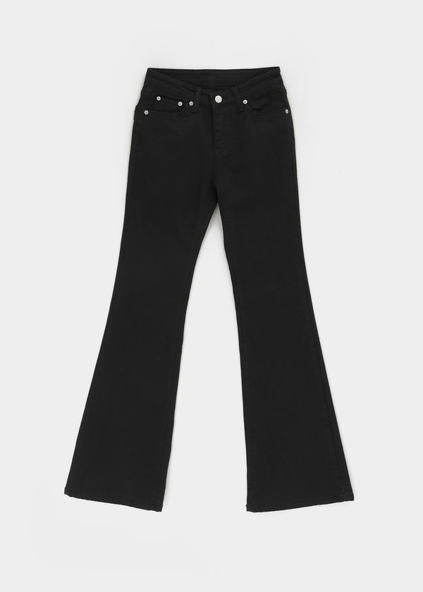 Chank Studded Black Spandex Bootcut Denim Pants