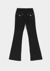 Chank Studded Black Spandex Bootcut Denim Pants