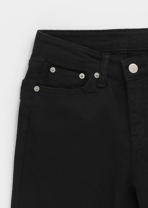 Chank Studded Black Spandex Bootcut Denim Pants