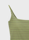 Finerty Stripe Square Neck Sleeveless (Built-in Cap)