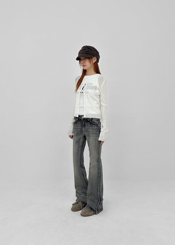 Ratton Low-waist Catwash Bootcut Denim Pants