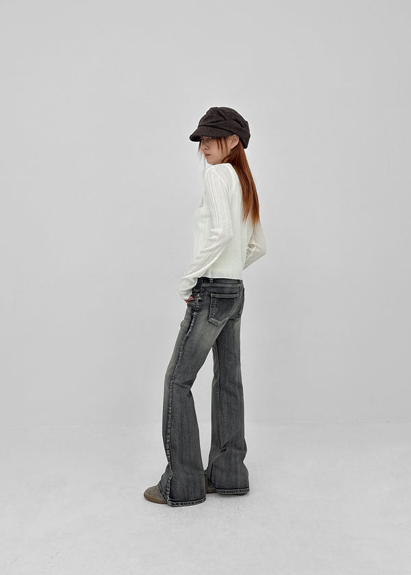 Ratton Low-waist Catwash Bootcut Denim Pants