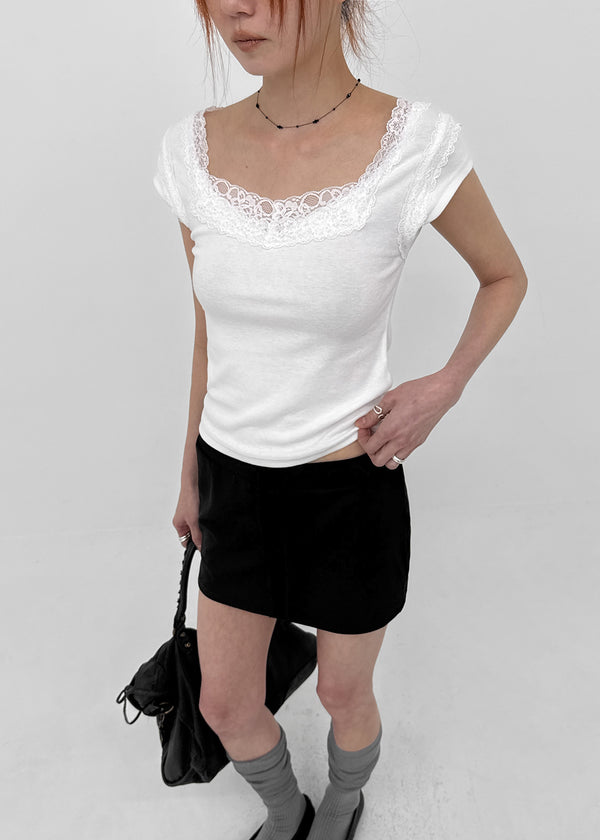 Rickyah Lace Cap Sleeve Short-sleeve Tee