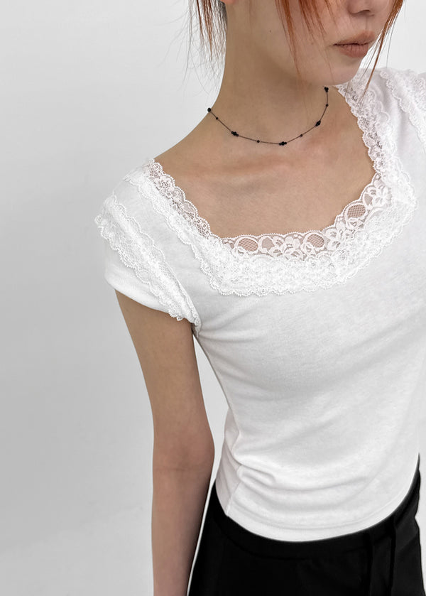 Rickyah Lace Cap Sleeve Short-sleeve Tee