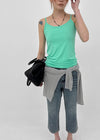 Rocating Color Basic Sleeveless Top