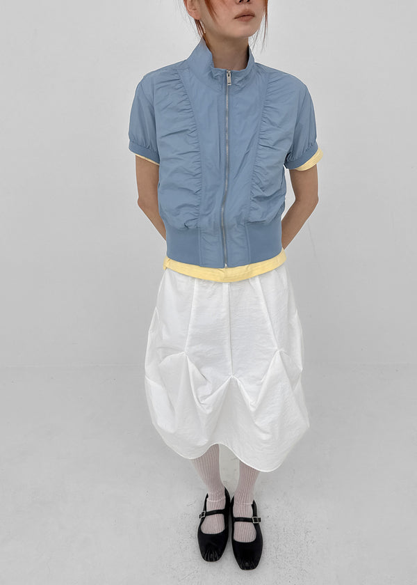 [MADE] Edia Nylon Short-Sleeve Zip-Up