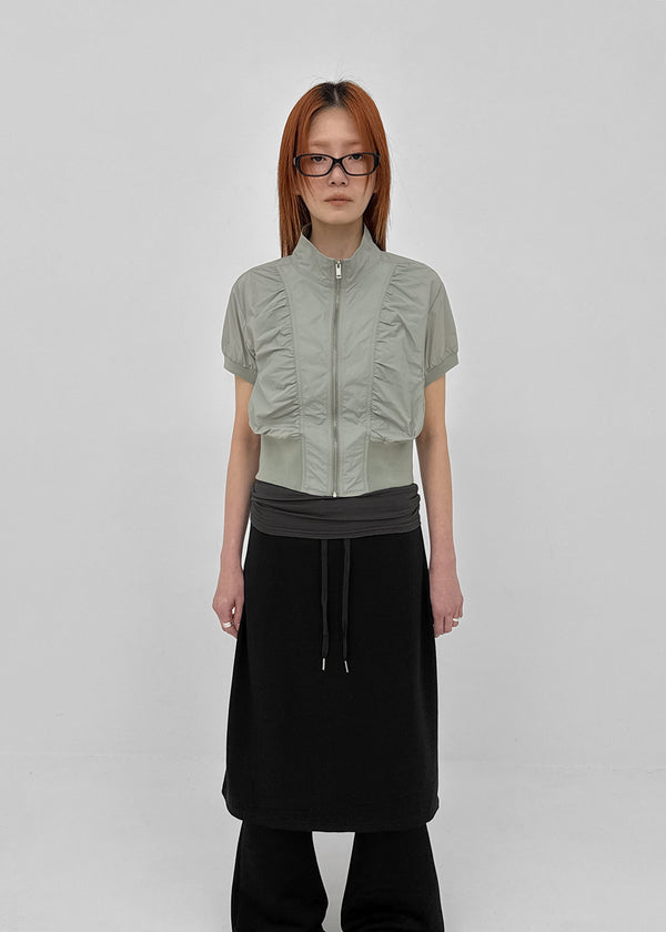 [MADE] Edia Nylon Short-Sleeve Zip-Up