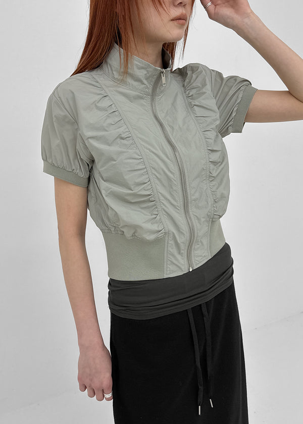 [MADE] Edia Nylon Short-Sleeve Zip-Up