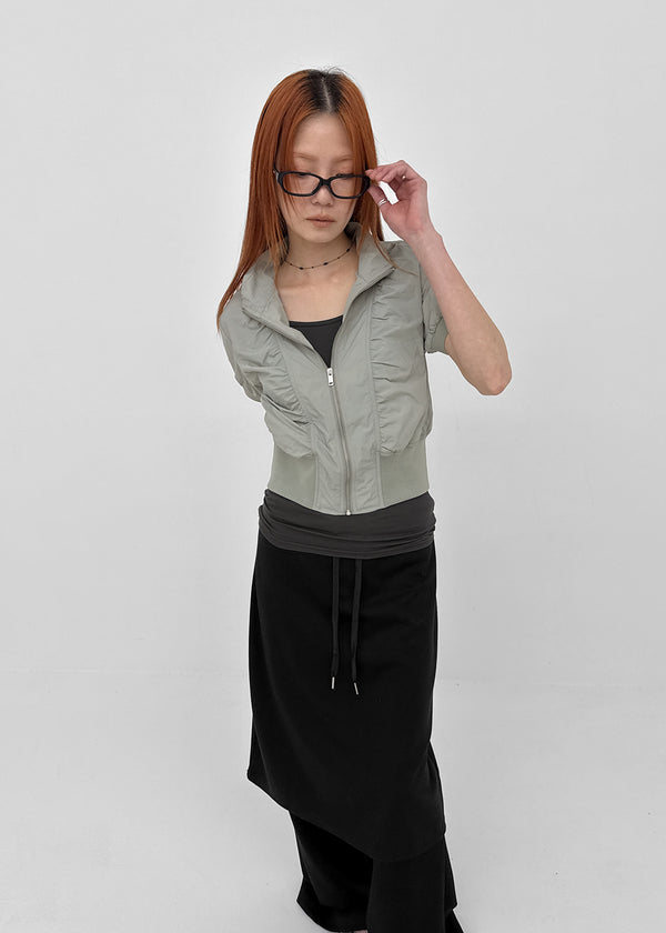 [MADE] Edia Nylon Short-Sleeve Zip-Up