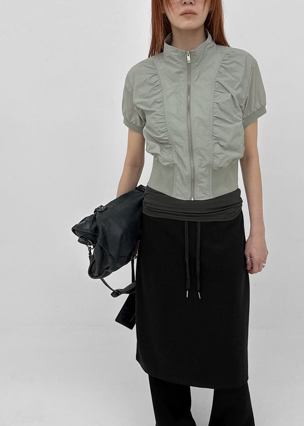 [MADE] Edia Nylon Short-Sleeve Zip-Up