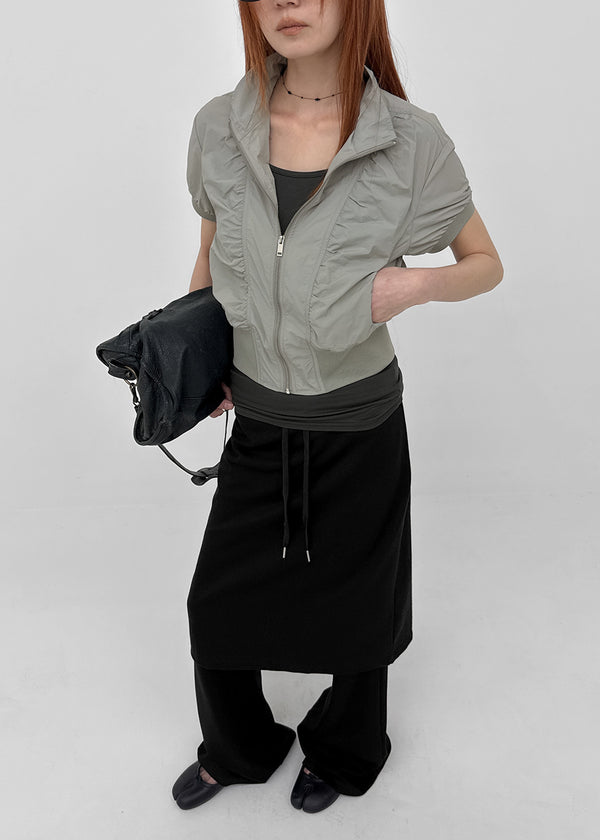 [MADE] Edia Nylon Short-Sleeve Zip-Up