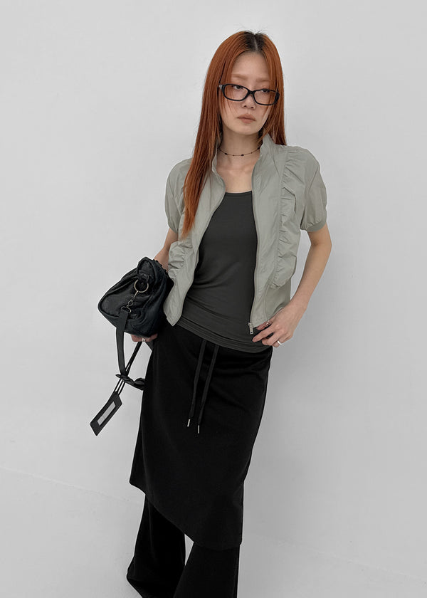 [MADE] Edia Nylon Short-Sleeve Zip-Up